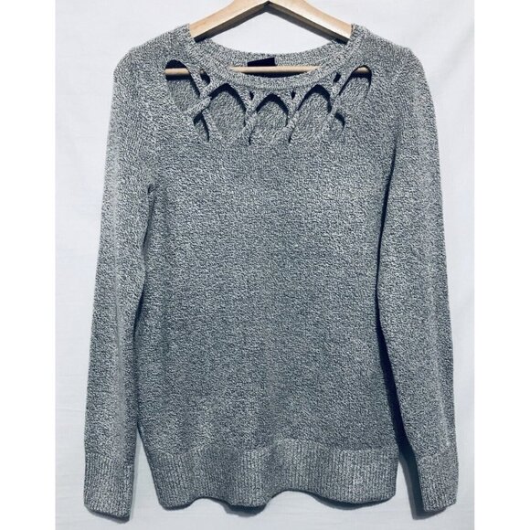 Torrid 00 Womens Size 10 Gray Slash Yoke Pullover Knit Sweater Boho - Picture 2 of 8